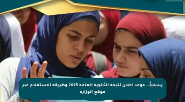 رسمياً.. موعد إعلان نتيجة الثانوية العامة 2025 وطريقة الاستعلام عبر موقع الوزارة